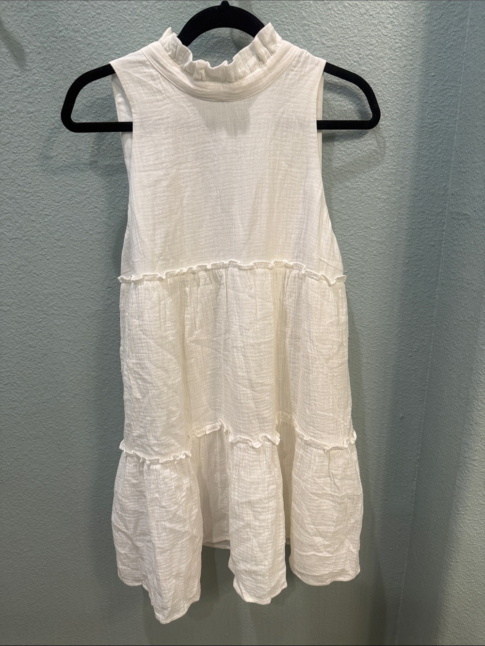 Pomander Place Ruffle Tiered Dress - White Large